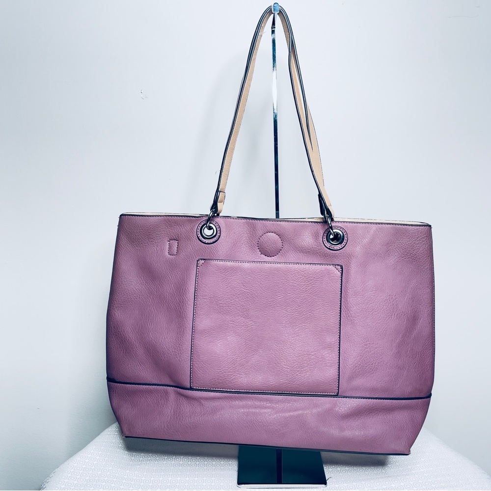 Tote Light plum color and dusty yellow bag